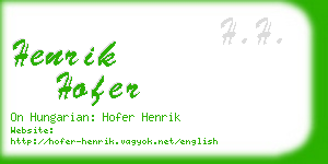 henrik hofer business card